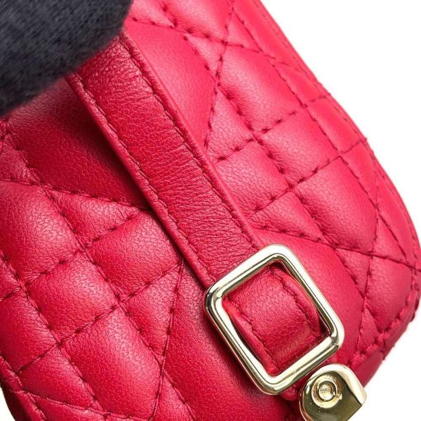 9538047 07 Christian Dior Cannage Vanity Pochette Shoulder Bag Red