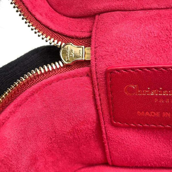 9538047 08 Christian Dior Cannage Vanity Pochette Shoulder Bag Red