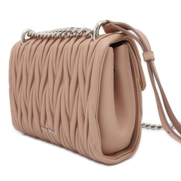 9538597 02 Miu Miu Matelasse Shoulder Bag Pink Beige