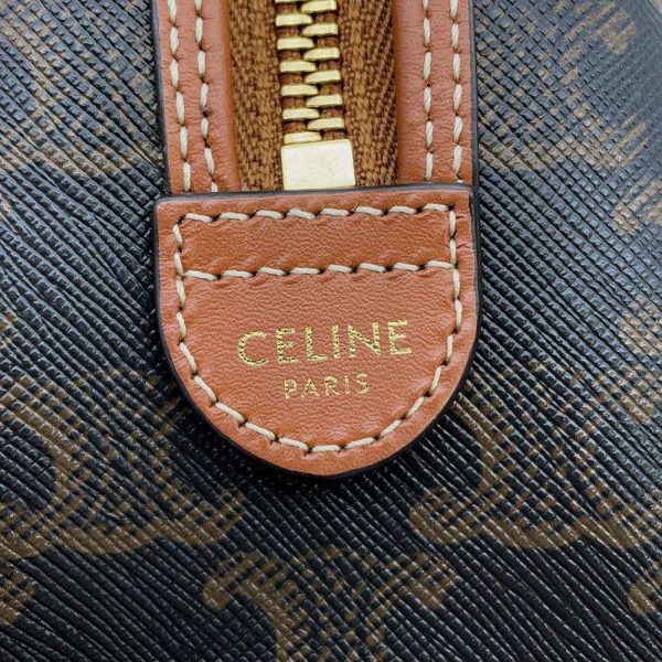 9541085 13 Celine Triomphe 2way Boston Shoulder Bag Tan