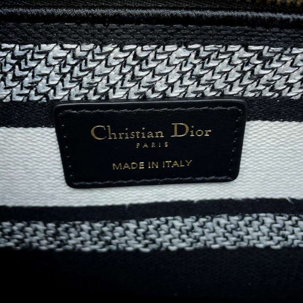 9549487 11 Dior Canvas Herbarium Motif Medium 2 Way Hand Bag Black