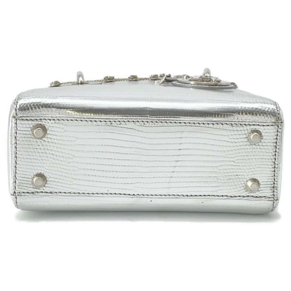 9555419 03 Christian Dior Lizard Mini 2 Way Shoulder Bag Silver