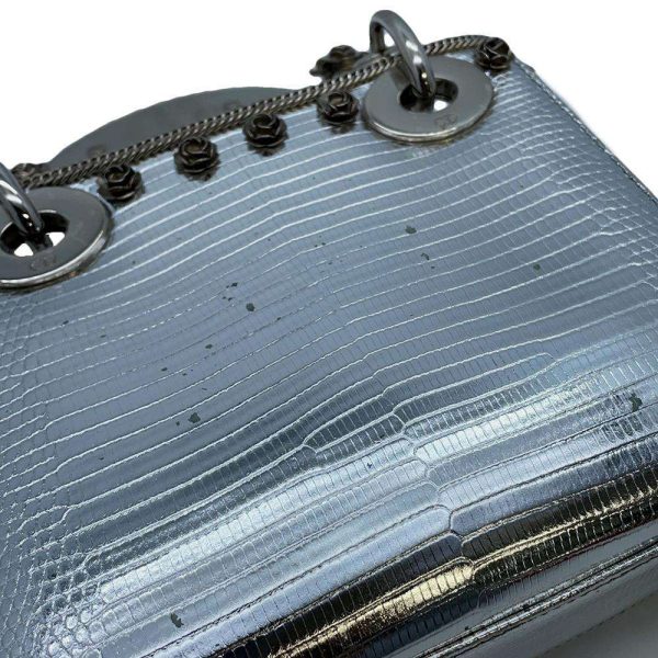 9555419 12 Christian Dior Lizard Mini 2 Way Shoulder Bag Silver