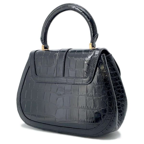 9556607 02 Versace Greca Goddess Embossed 2way Handbag Black