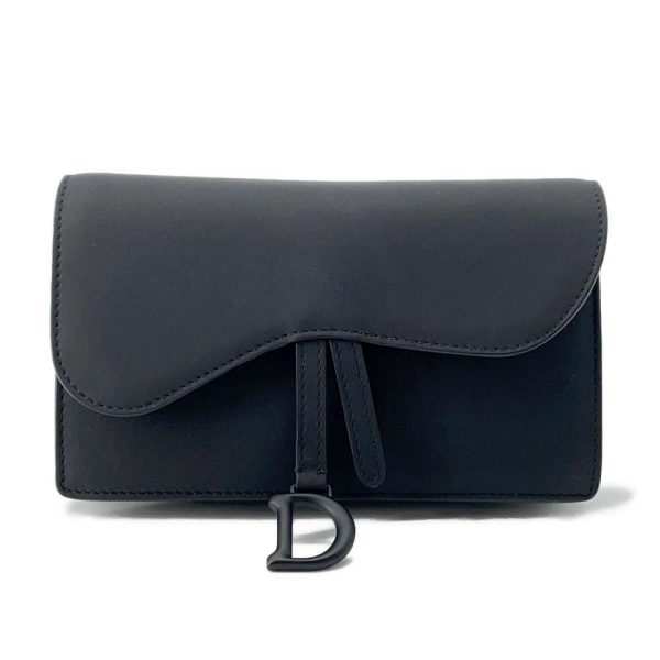 9563698 01 Christian Dior Saddle Leather Belt Body Bag Black