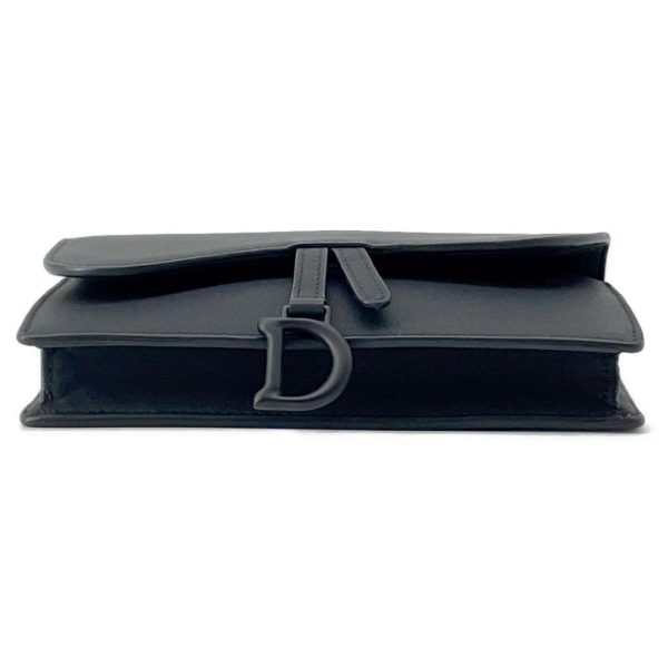 9563698 03 Christian Dior Saddle Leather Belt Bag Black