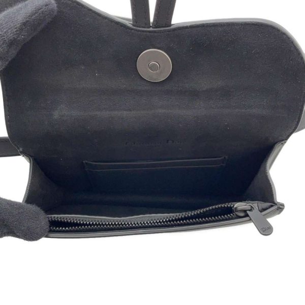 9563698 05 Christian Dior Saddle Body Bag Black