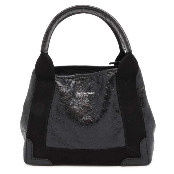 9567016 01 Balenciaga Cabas 2way Shoulder Bag Black