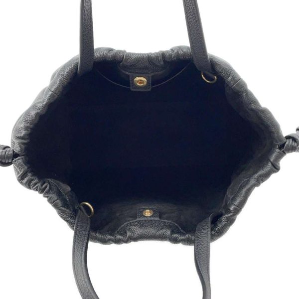 9578425 06 Celine Small Hippo Drawstring Cuile Triomphe Shoulder Bag Black