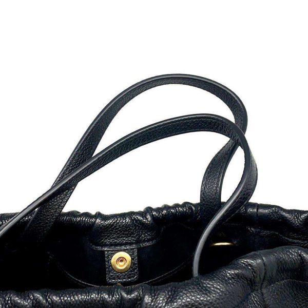 9578425 09 Celine Small Hippo Drawstring Cuile Triomphe Shoulder Bag Black