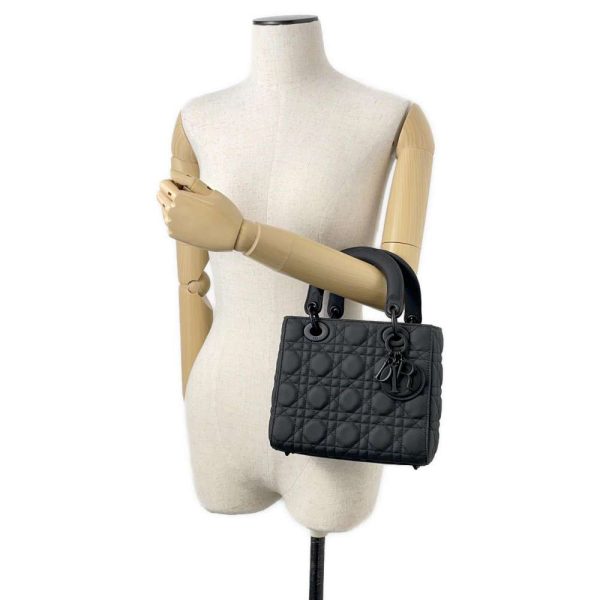 9580770 04 Christian Dior Cannage Small Hand Bag Black