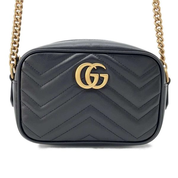 9583894 01 Gucci GG Marmont Quilted Mini Shoulder Bag Black