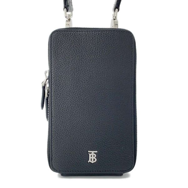 9585867 01 Burberry TB Logo Phone Holder Shoulder Bag Black