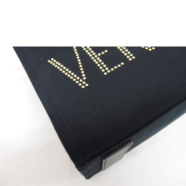 95884 8 Versace Studded Logo Canvas 2way Bag Black