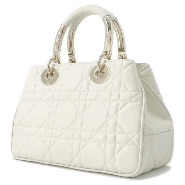 9589896 02 Christian Dior Leather 2 Way Medium Shoulder Bag White