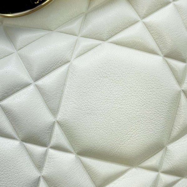 9589896 08 Christian Dior Leather 2 Way Medium Shoulder Bag White