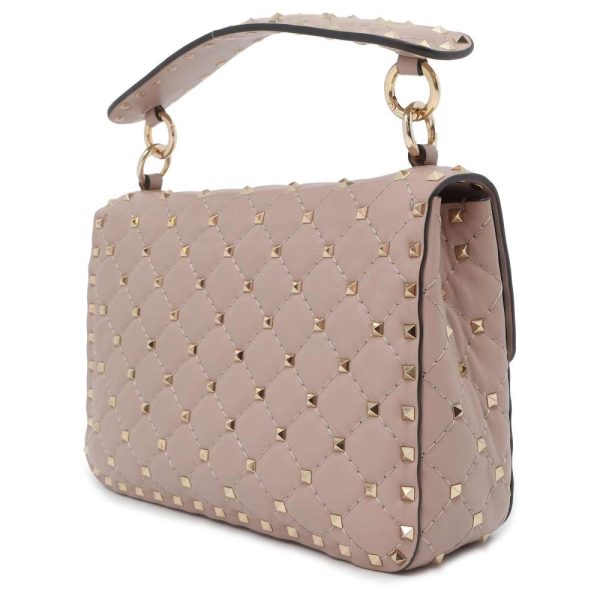 9596115 02 Valentino Rockstud Spike 2way Chain Shoulder Bag Pink Beige