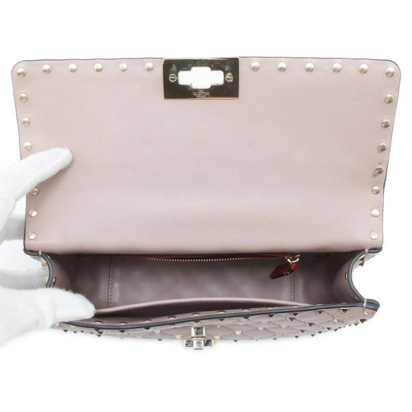 9596115 07 Valentino Rockstud Spike 2way Chain Shoulder Bag Pink Beige