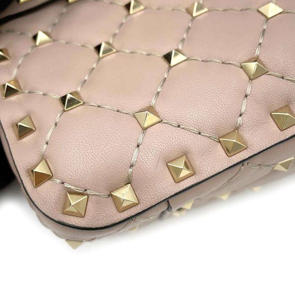 9596115 08 Valentino Rockstud Spike 2way Chain Shoulder Bag Pink Beige