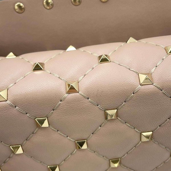 9596115 09 Valentino Rockstud Spike 2way Chain Shoulder Bag Pink Beige