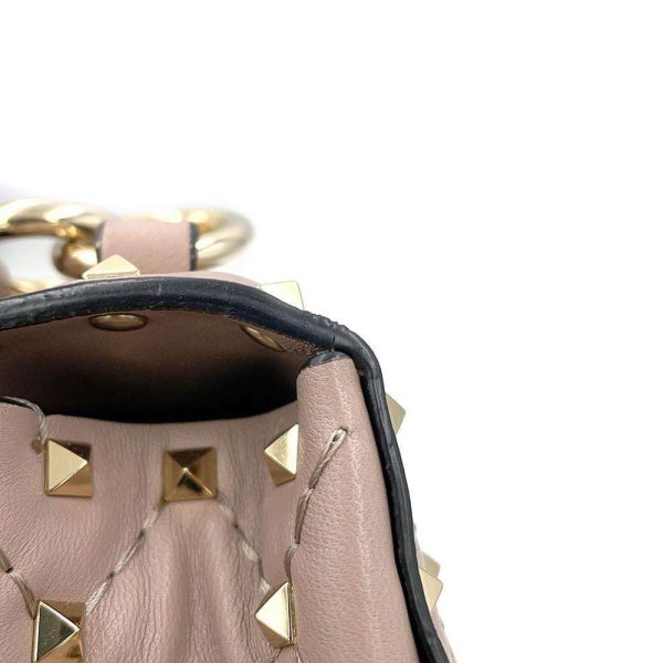 9596115 10 Valentino Rockstud Spike 2way Chain Shoulder Bag Pink Beige