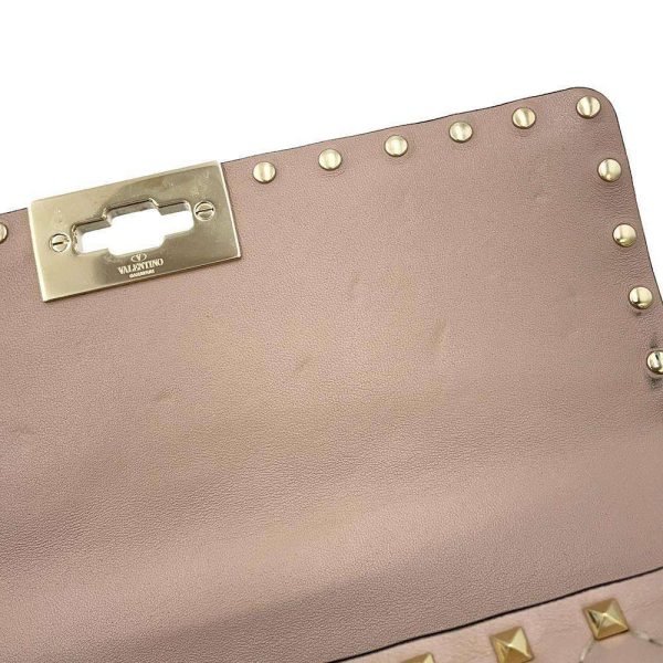 9596115 11 Valentino Rockstud Spike 2way Chain Shoulder Bag Pink Beige