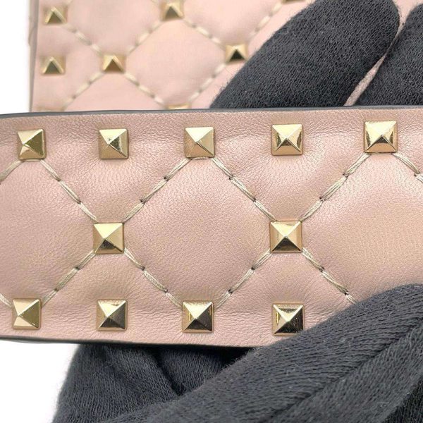 9596115 14 Valentino Rockstud Spike 2way Chain Shoulder Bag Pink Beige