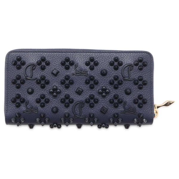 9597846 03 Christian Louboutin Panettone Spike Long Wallet Navy