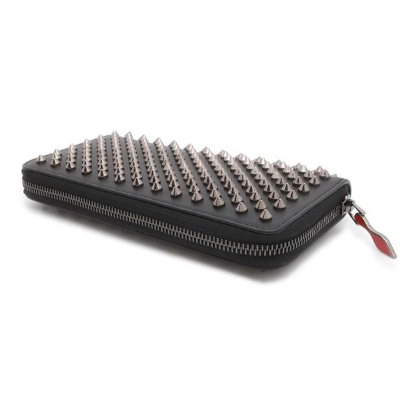 9597860 02 Christian Louboutin Panettone Spike Studded Long Wallet Black