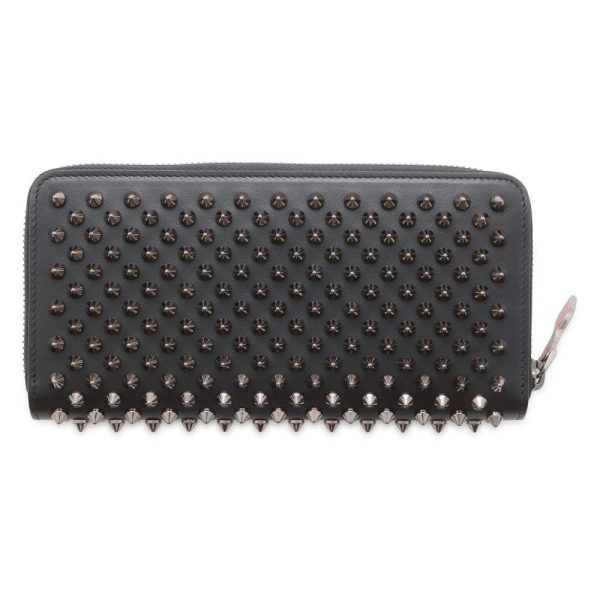 9597860 03 Christian Louboutin Panettone Spike Studded Long Wallet Black