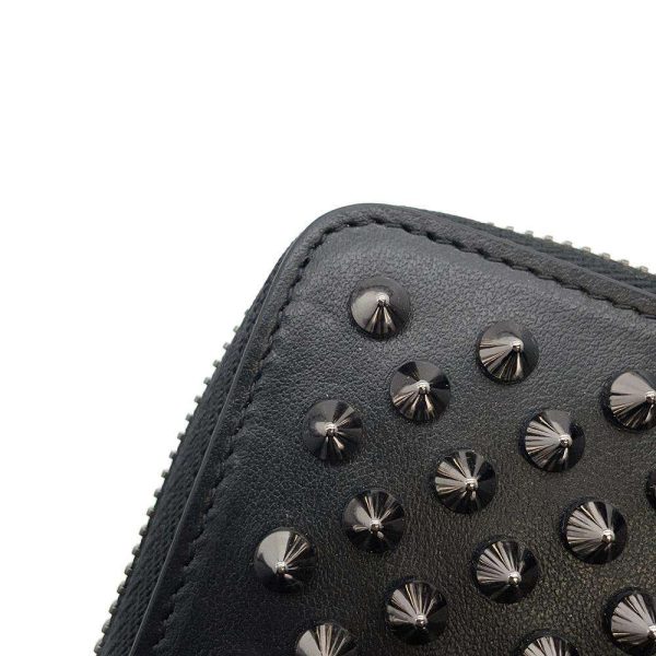 9597860 05 Christian Louboutin Panettone Spike Studded Long Wallet Black