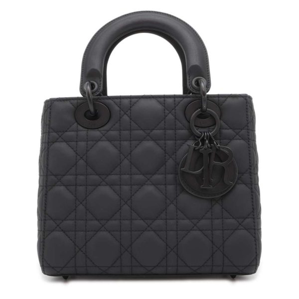 9602847 01 Christian Dior Cannage Small Shoulder Bag Matte Black