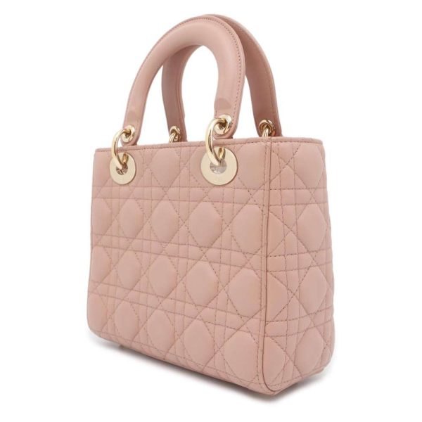 9602854 02 Christian Dior Cannage 2way Handbag Beige Pink