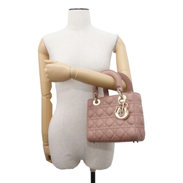 9602854 05 Christian Dior Cannage 2way Handbag Beige Pink