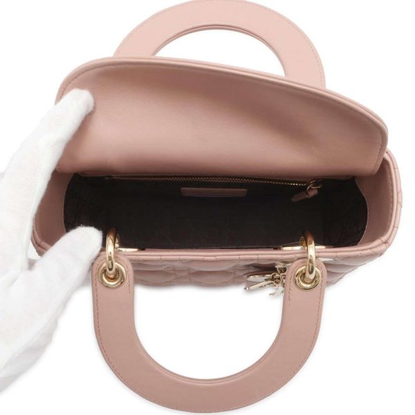 9602854 06 Christian Dior Cannage 2way Handbag Beige Pink