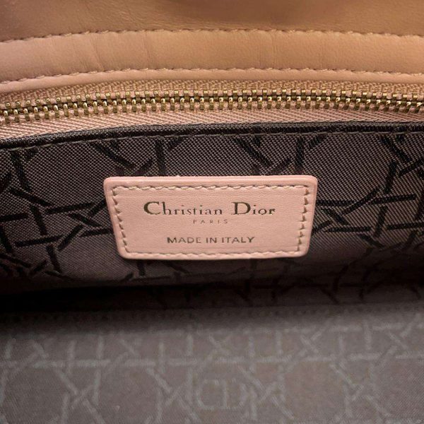 9602854 17 Christian Dior Cannage 2way Handbag Beige Pink