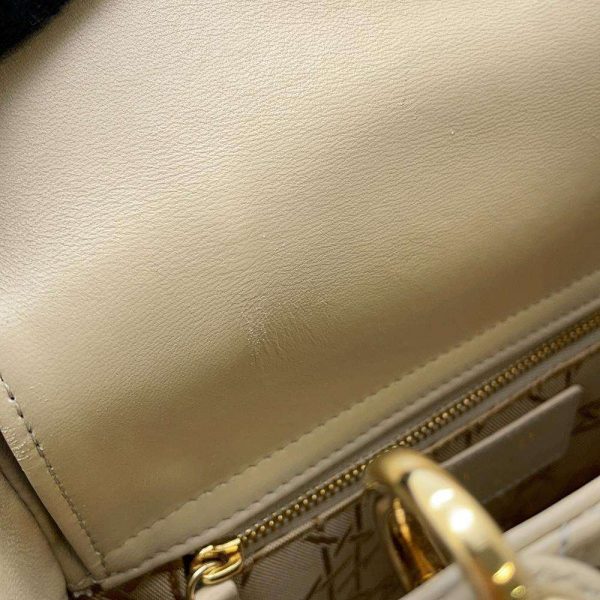 9604131 07 Christian Dior Cannage 2way Shoulder Bag Beige