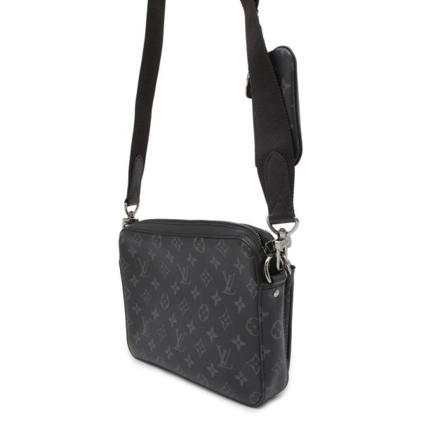 9606005 02 Louis Vuitton Monogram Eclipse Reverse Trio Messenger Shoulder Bag Black