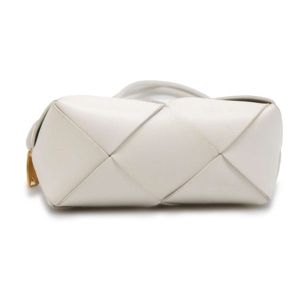 9606197 03 Bottega Veneta Cassette Intrecciato Shoulder Bag White