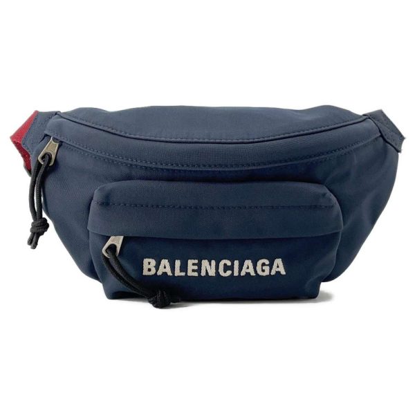 9606210 01 Balenciaga Logo Waist Body Bag Navy