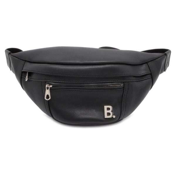 9606234 01 Balenciaga B Logo Waist Belt Body Bag Black