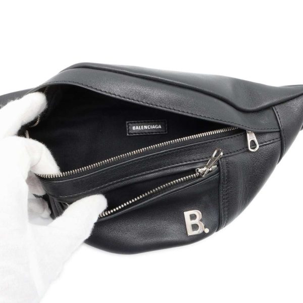 9606234 05 Balenciaga B Logo Waist Belt Body Bag Black