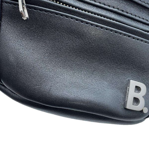 9606234 07 Balenciaga B Logo Waist Belt Body Bag Black