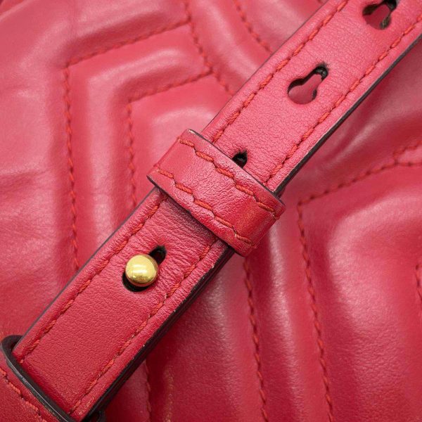 9607309 11 Gucci GG Marmont Quilted Chain Shoulder Bag Red