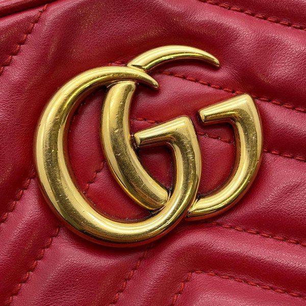 9607309 12 Gucci GG Marmont Quilted Chain Shoulder Bag Red