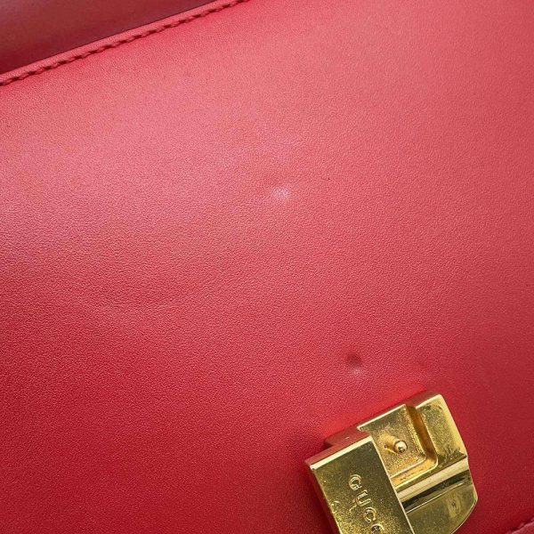 9607330 08 Gucci Sylvie Mini Web with Ribbon Chain Shoulder Bag Red