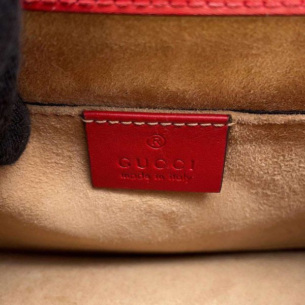 9607330 14 Gucci Sylvie Mini Web with Ribbon Chain Shoulder Bag Red