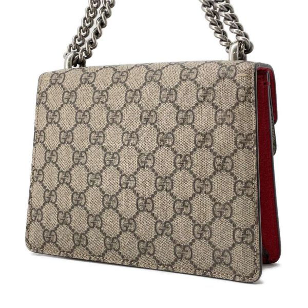 9607361 02 Gucci Dionysus GG Supreme Chain Shoulder Bag BrownRed