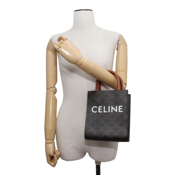 9608450 04 Celine Triomphe Mini Vertical Hippo 2way Shoulder Bag Tan