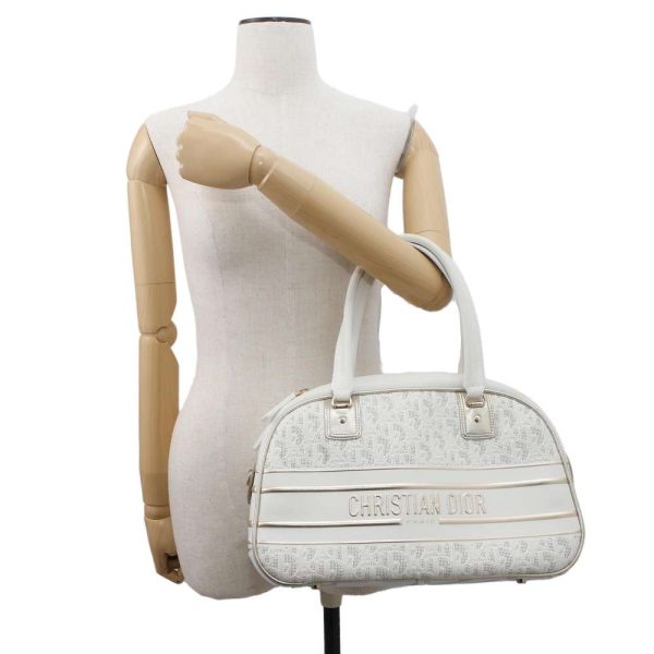 9608665 05 Christian Dior Classic Bowling 2way Shoulder Bag White